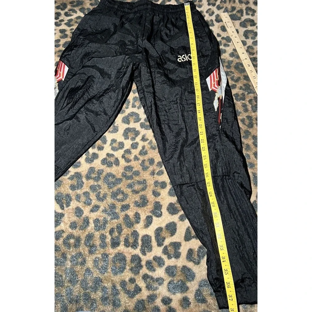 Asics Joggers Mens Medium Track Pants Black Vintage